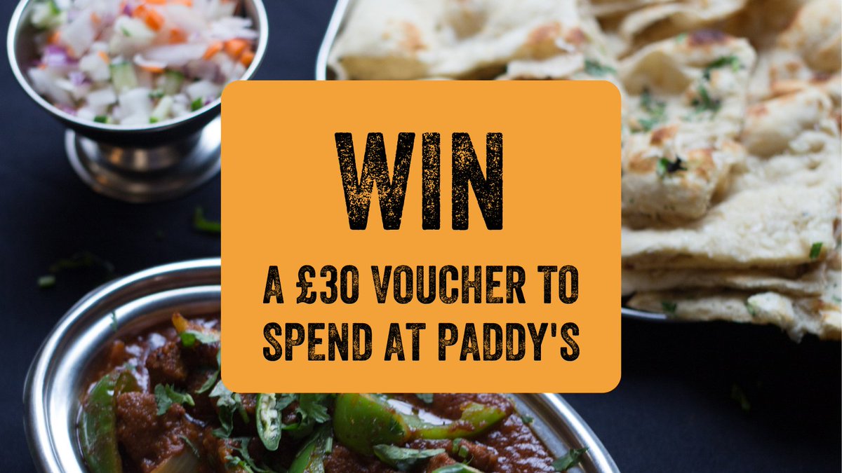 PaddysMartenInn's tweet photo. To be in with the chance of winning a £30 Paddy’s voucher, simply:

🔥 Follow our page
🔥 Like &amp; RT this post

T&amp;Cs apply and are available upon request.

Good Luck! 🍛

#giveaway #win #freebies #leicestershire #entertowin #uk #awardwinningfood #indianfood #leicester https://t.co/ZjUITuXGac