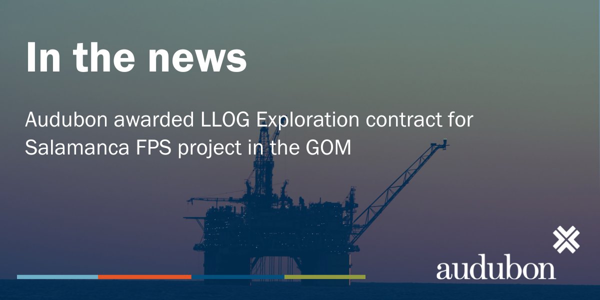 AudubonCo's tweet photo. We are excited to share #Audubon has secured a contract to provide engineering services for LLOG's offshore #SalamancaFPS project.  This contract continues our track record of delivering successful EPC services for #LLOG.  Read more https://t.co/fYcWGaaBQc

#AudubonEngineering https://t.co/RdE8hfdo5j