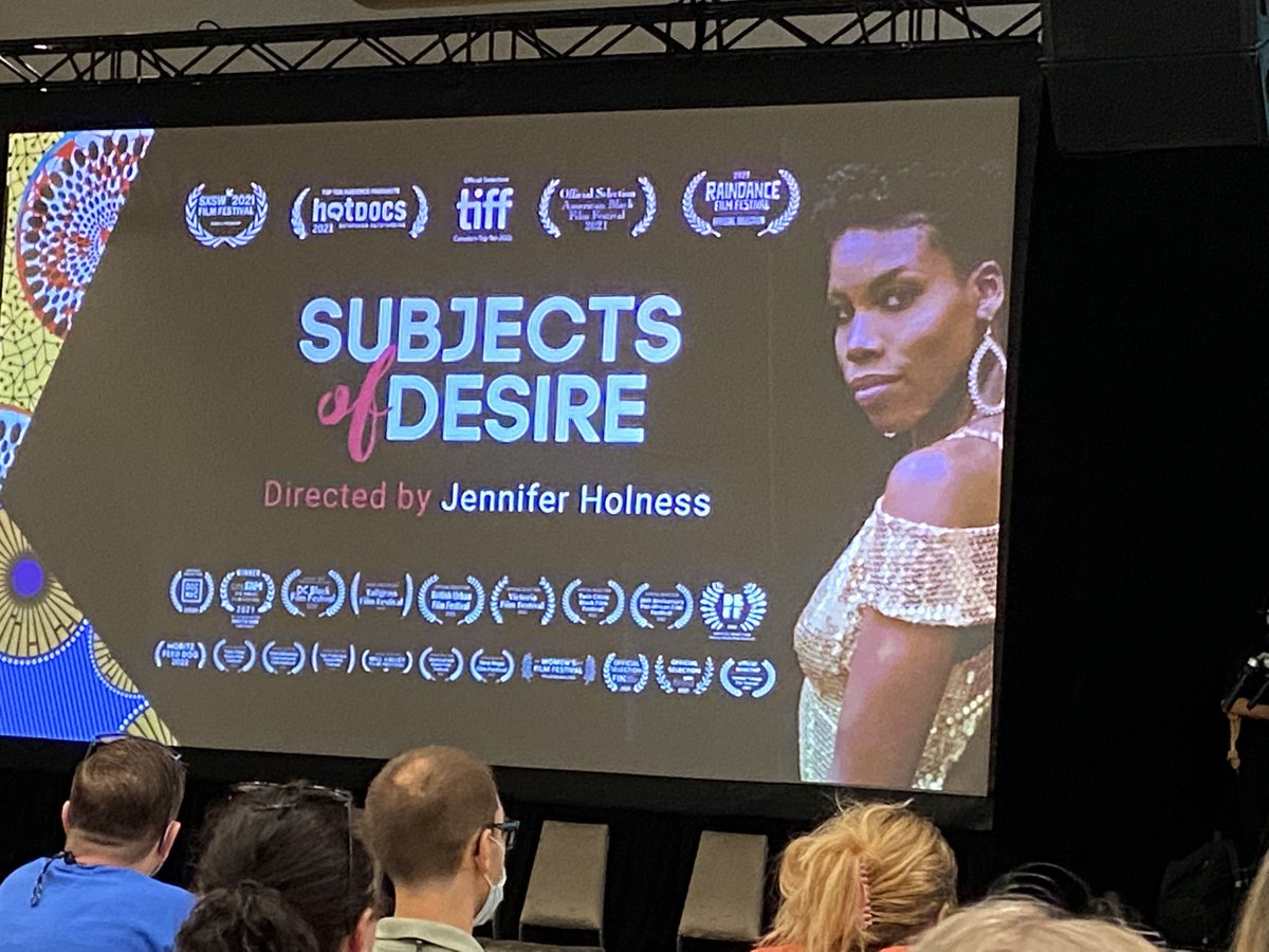 Social Justice Speaker #JenniferHolness -writer, filmmaker, producer challenges us to examine stereotypes of Black women through her film #SubjectsOfDesire An amazing message this morning. #SocialJustice #ETFOAM2022