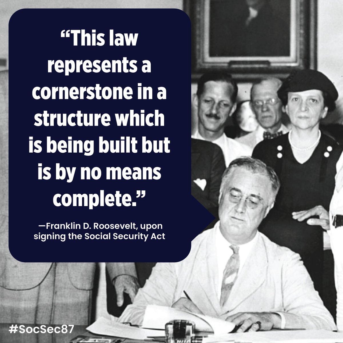 ActiveRetirees's tweet photo. President Roosevelt acknowledged that Social Security was the beginning, not merely the end, for ensuring retirement security for all Americans.
It's time to expand benefits so future generations can continue to rely on it. #ExpandSocialSecurity #SocSec87 https://t.co/PQi3xsQx59