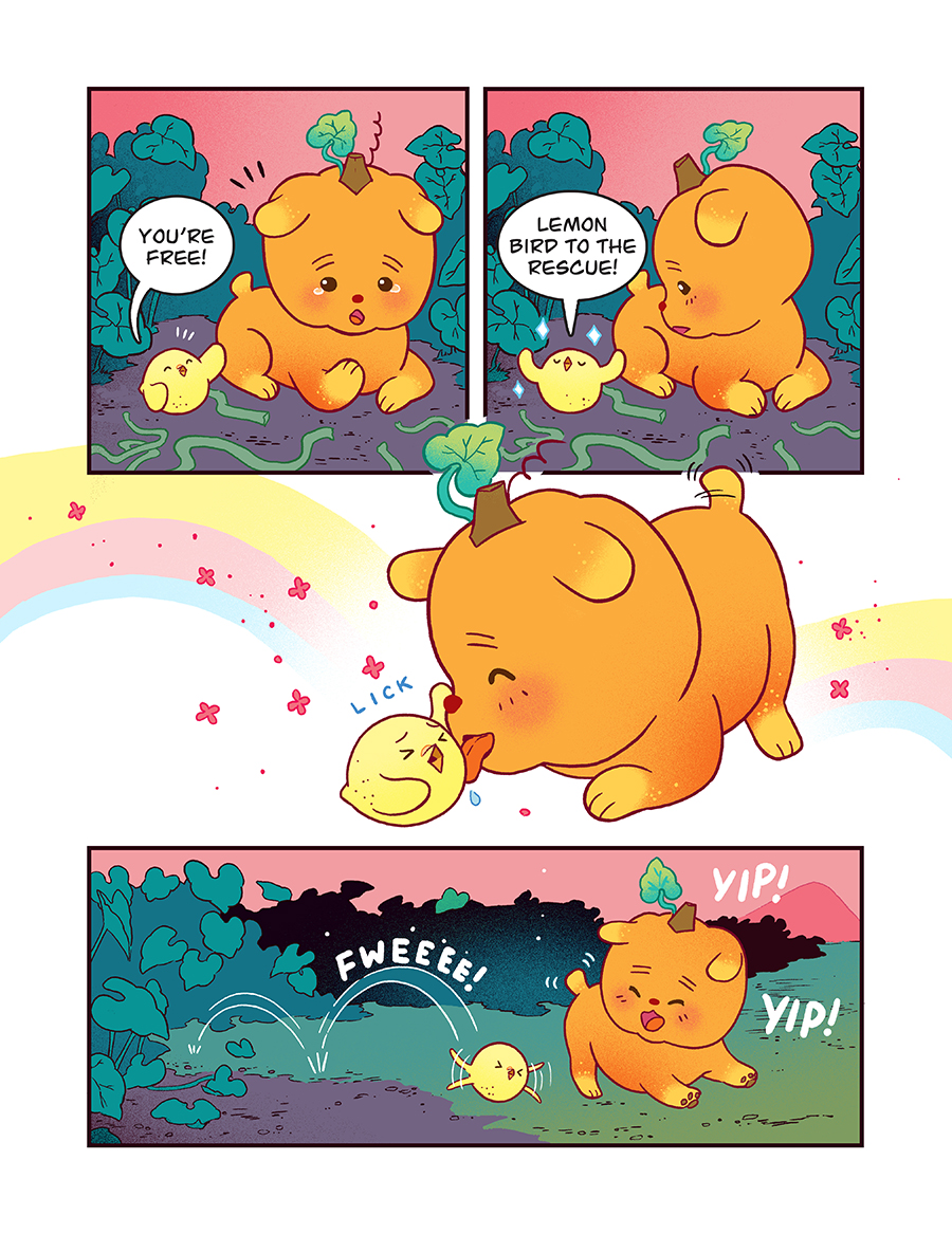🍋🐤The Lemon Bird graphic novel comes out in ONE WEEK, but first a multi-page preview to get you excited. 💚 