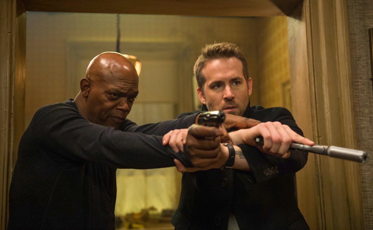 LionsgateUK's tweet photo. 5 years of our favourite enemies to barely-tolerating-one-another arc #HitmansBodyguard https://t.co/nfoVBtIc3j