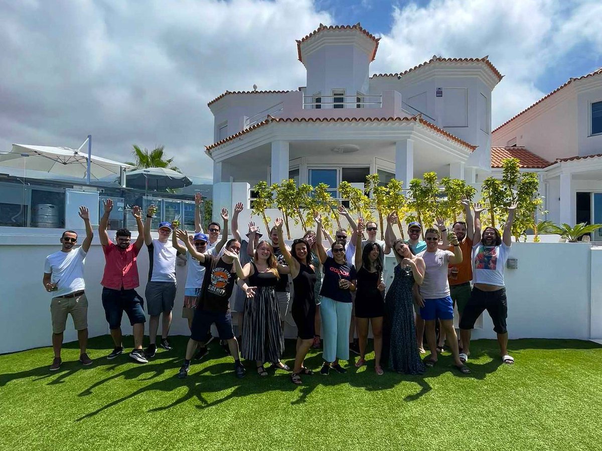 NoBrakesGames's tweet photo. Yesterday was our Summer Party! ☀️ We had loads of fun getting the whole studio out to Tenerife for the first time to enjoy the sun, pool, DJ and of course, lots of games 😎 https://t.co/735y7OKt16