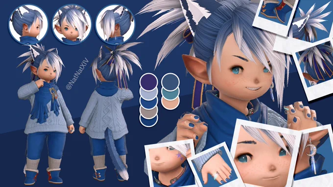 Commission for @/BlueBratCat @/LightRaineShine and @/Fiery_Lara#GPOSERS #Lalafell #ララオス #ララフェル 
