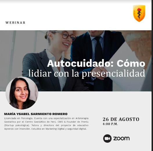 faspaupch's tweet photo. Te invitamos a participar del taller: "Autocuidado: Cómo lidiar con la presencialidad"
✅ Viernes 26 de agosto
✅ 4:00 p.m.
😉 Regístrate: https://t.co/57JY0evaWA
#Faspa #webinar #gestionasalud #promuevebienestar https://t.co/c18yoRA8L4