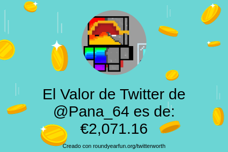 Mi valor en Twitter es de: €2,071.16

Encuentra el tuyo(a) con funaroundy.click/twitterworth?l…

⠀