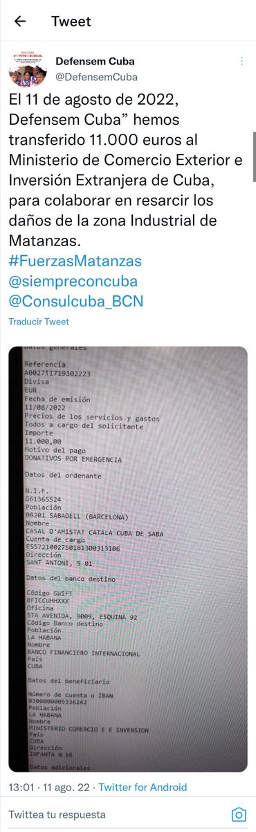 Jicotea_tea's tweet photo. Señores, mientras estamos en la bobería con las clarias, la #dictadura sigue recaudando dinero.
Todos los consulados cubanos están publicando las recaudaciones. Denuncien y hagan saber que ese dinero no va al pueblo y que están financiando una dictadura.
#EnCubaHayUnaDictadura https://t.co/qU6Y19JJvN