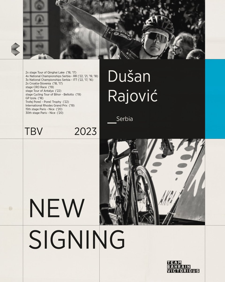 Team Bahrain Victorious (@bhrvictorious) on Twitter photo ๐ We are pleased <a href="/RajovicDusan/">Rajovic Dusan</a> will debut in the WorldTour with us!
๐๐๐ก๐๐ค๐ข๐, ๐ฟ๐ช๐จ๐๐ฃ!
#RideAsOne
๐ bit.ly/3SXlJbx ๐ We are pleased <a href="/RajovicDusan/">Rajovic Dusan</a> will debut in the WorldTour with us!
๐๐๐ก๐๐ค๐ข๐, ๐ฟ๐ช๐จ๐๐ฃ!
#RideAsOne
๐ bit.ly/3SXlJbx