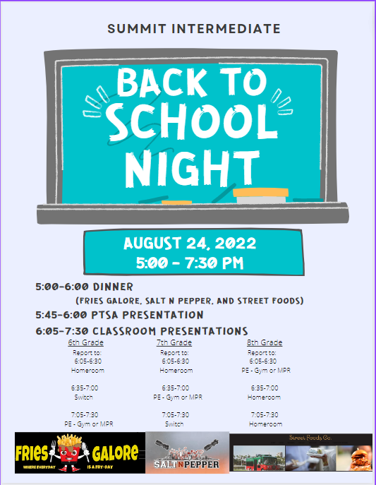 summitsharksESD's tweet photo. Just a reminder that Back to School Night is next week on Wednesday, August 24, 2022.  We look forward to seeing everyone! https://t.co/8dFRYE8yqS