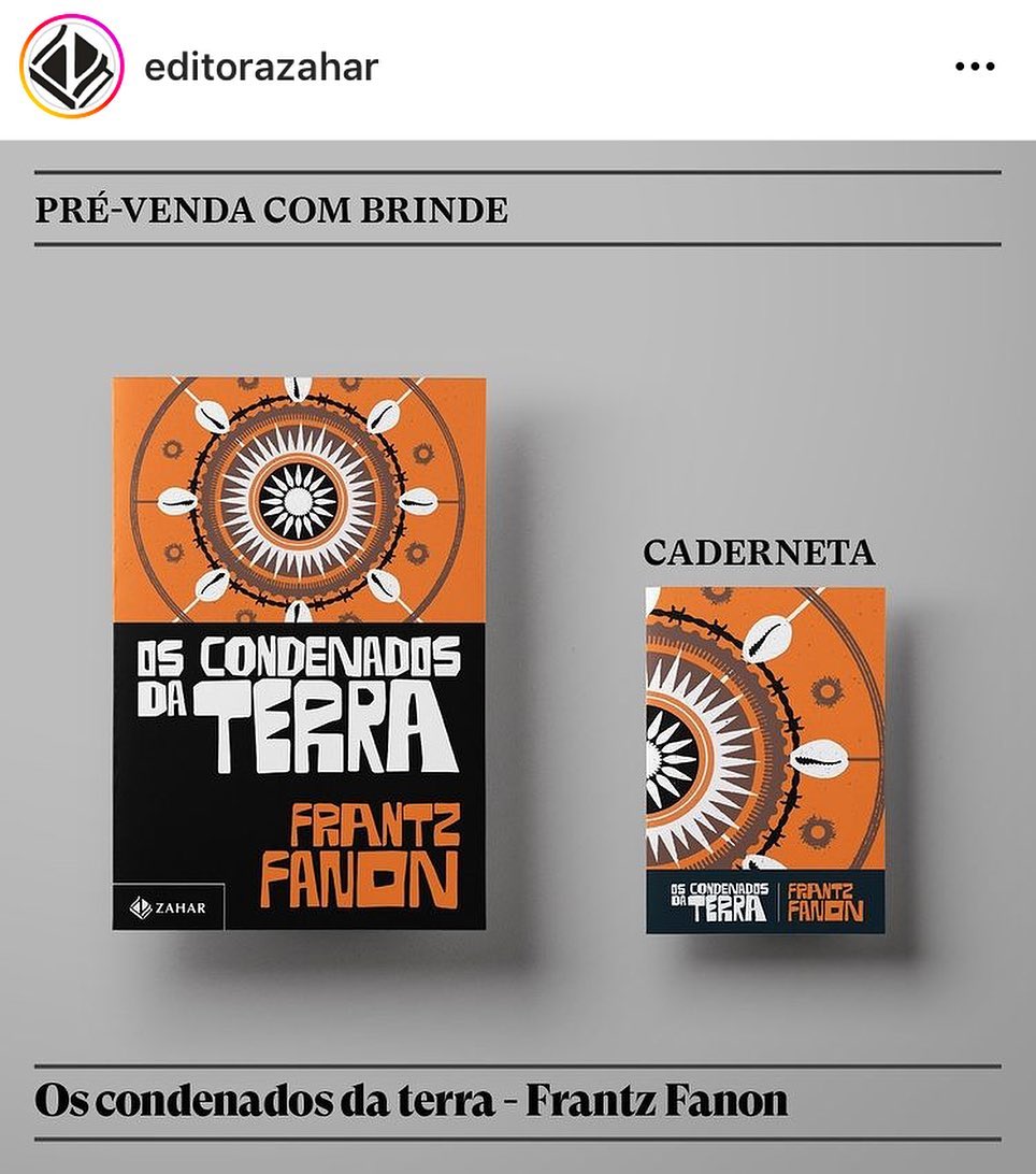 marcosvlqueiroz's tweet photo. Notícia boa na área! Finalmente vai rolar o relançamento de uma das obras mais fundamentais do século XX, o clássico Os Condenados da Terra, de Fanon. Tive o privilégio e a felicidade de escrever a apresentação ao lado dos brilhantes e amigos wanderson flor e Thula Pires.❤️💪🏾 https://t.co/JEG1F5UhD4