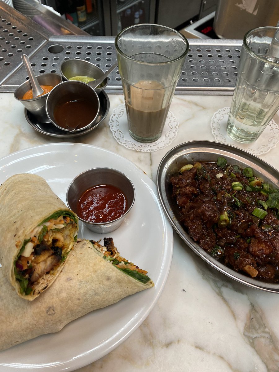 agrinham2's tweet photo. Todays lunch.. dishoom kings cross, incredible as always. #tablefor1 https://t.co/HEXSlrDDRz