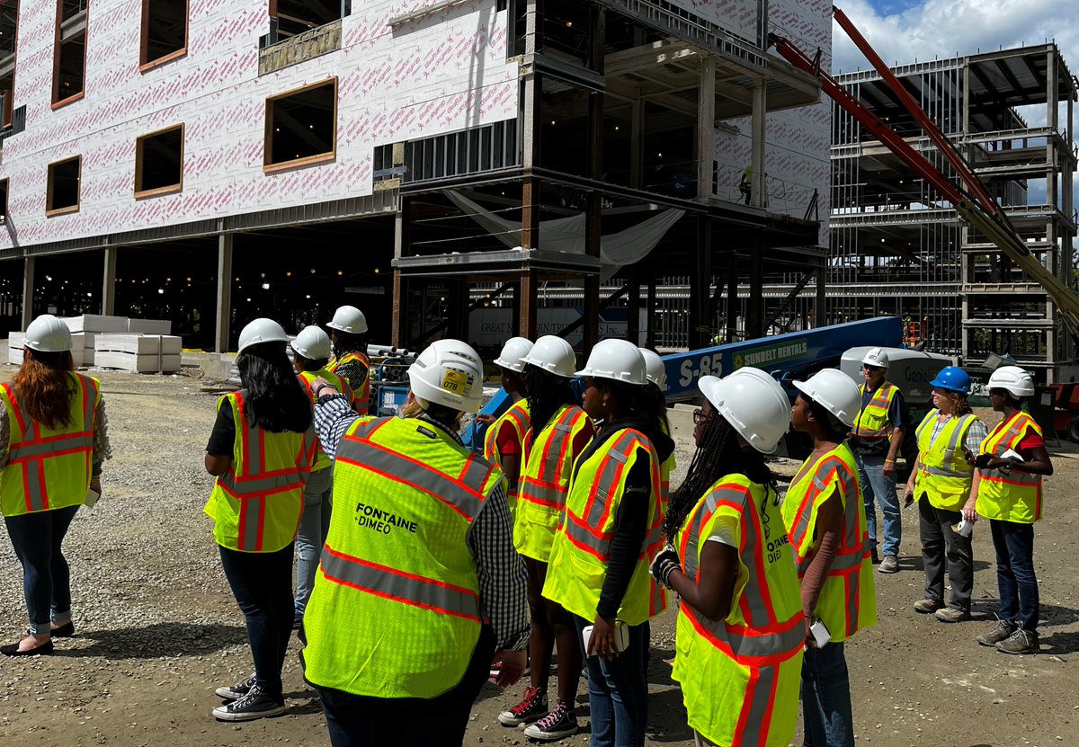 What an awesome experience for our girls! Eureka! participants were able to see the construction site at Doherty High. Thank you @LPAArchitects! 