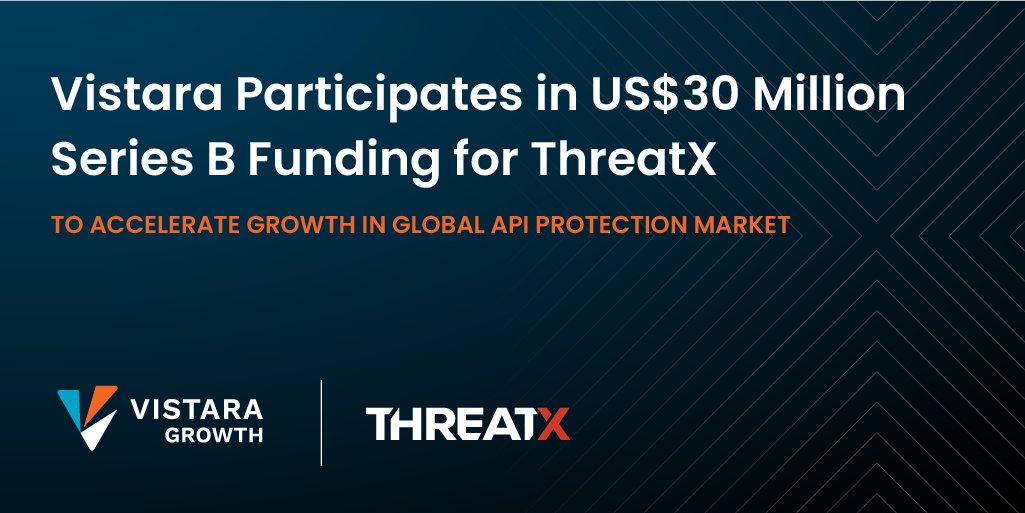 Vistara Growth (@vistaragrowth) on Twitter photo We're excited to announce our investment in <a href="/threatx_inc/">ThreatX, Inc.</a>, the leader in API and Web Application Protection.
Read the full story here: bit.ly/threatxvistara
#VistaraGrowth #CyberSecurity #ThreatX #Investment We're excited to announce our investment in <a href="/threatx_inc/">ThreatX, Inc.</a>, the leader in API and Web Application Protection.
Read the full story here: bit.ly/threatxvistara
#VistaraGrowth #CyberSecurity #ThreatX #Investment