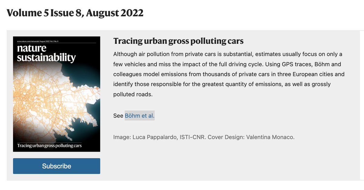 Luca Pappalardo (@lucpappalard) on Twitter photo 🎉 So proud that our recent mobility paper is on <a href="/naturesustainab/">NatureSustainability</a>'s cover page!
👉nature.com/natsustain/vol…
📜 Paper 👉 nature.com/articles/s4189… 🎉 So proud that our recent mobility paper is on <a href="/naturesustainab/">NatureSustainability</a>'s cover page!
👉nature.com/natsustain/vol…
📜 Paper 👉 nature.com/articles/s4189…