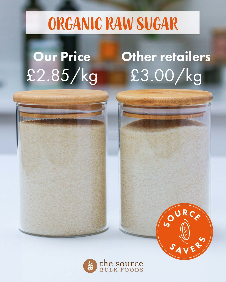 thesource_uk's tweet photo. Our Source Saver - Raw Sugar

Not only being cheaper than in the supermarkets, while shopping with us you save plastic, support a small business and living wage employer!

Discover the range and enjoy your shopping - https://t.co/RcIbo3UwLM

#sourcesavers #grocery #grocerystore https://t.co/KrN1oSntUP