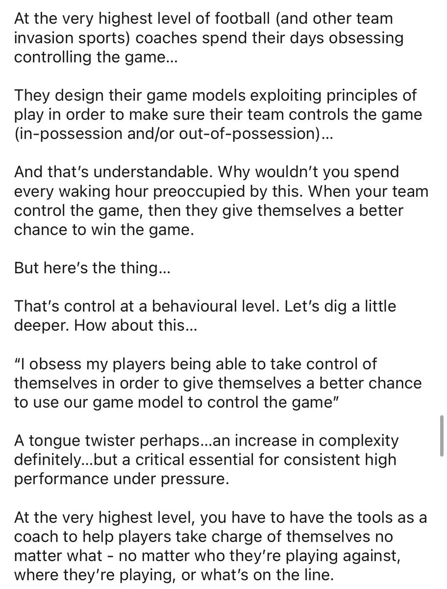 DanAbrahams77's tweet photo. At the very highest level of sport, coaches spend their days obsessing ways to control the game…

Maybe they should also obsess ways to help players engage with self-control?

I pose this question in today’s short post…below!

Please have a read 😀👍🏻 https://t.co/snNgp3X86u