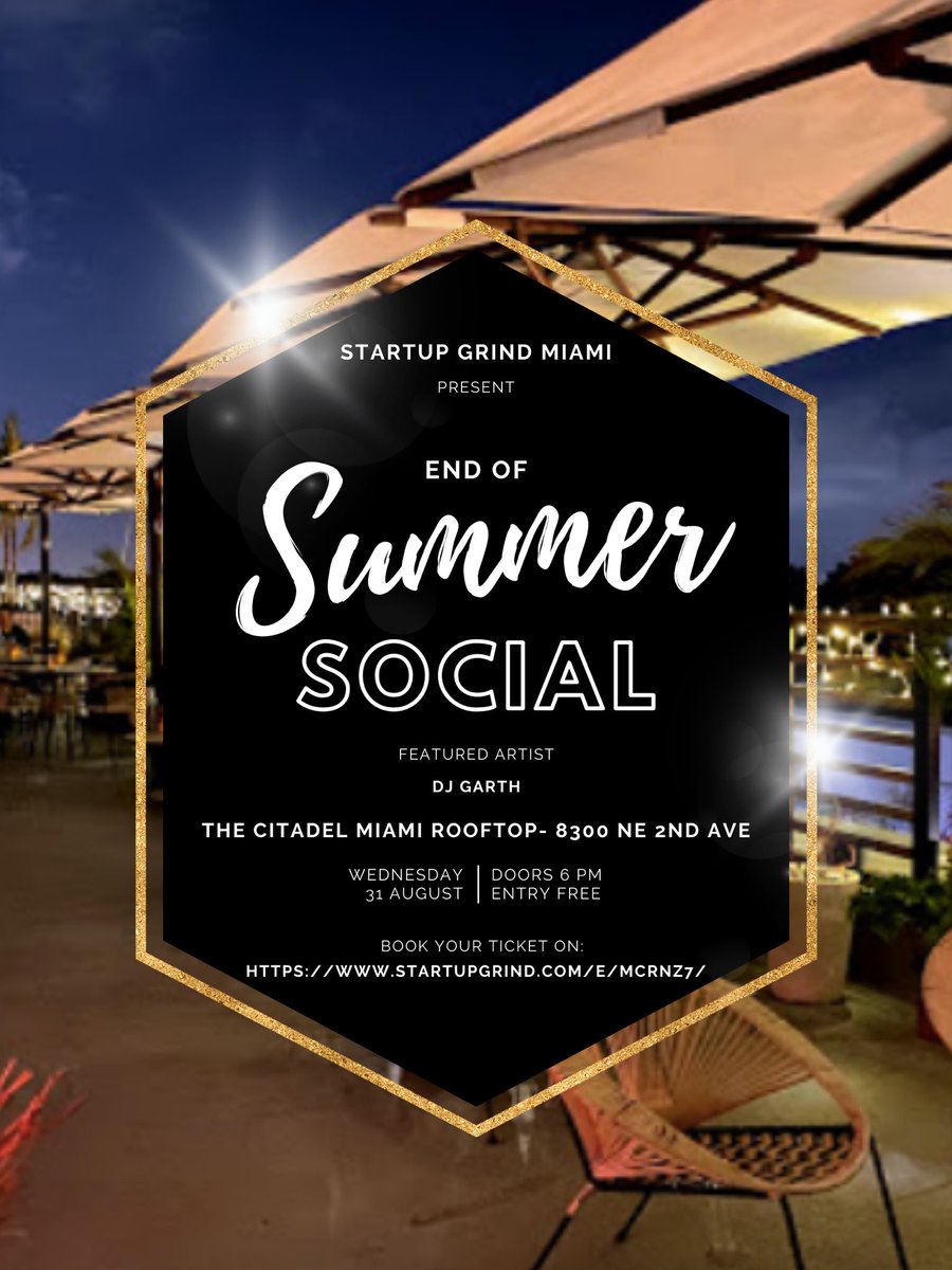 You're invited! - SG Miami Party + Happy Hour
If you are part of the South Florida Tech Community, we want you there!
•Drink tickets to the first 40 attendees
•Passed appetizers
•Live DJ mixing some soothing tunes.
•Great Rooftop Bar Vibes
** General Admission.