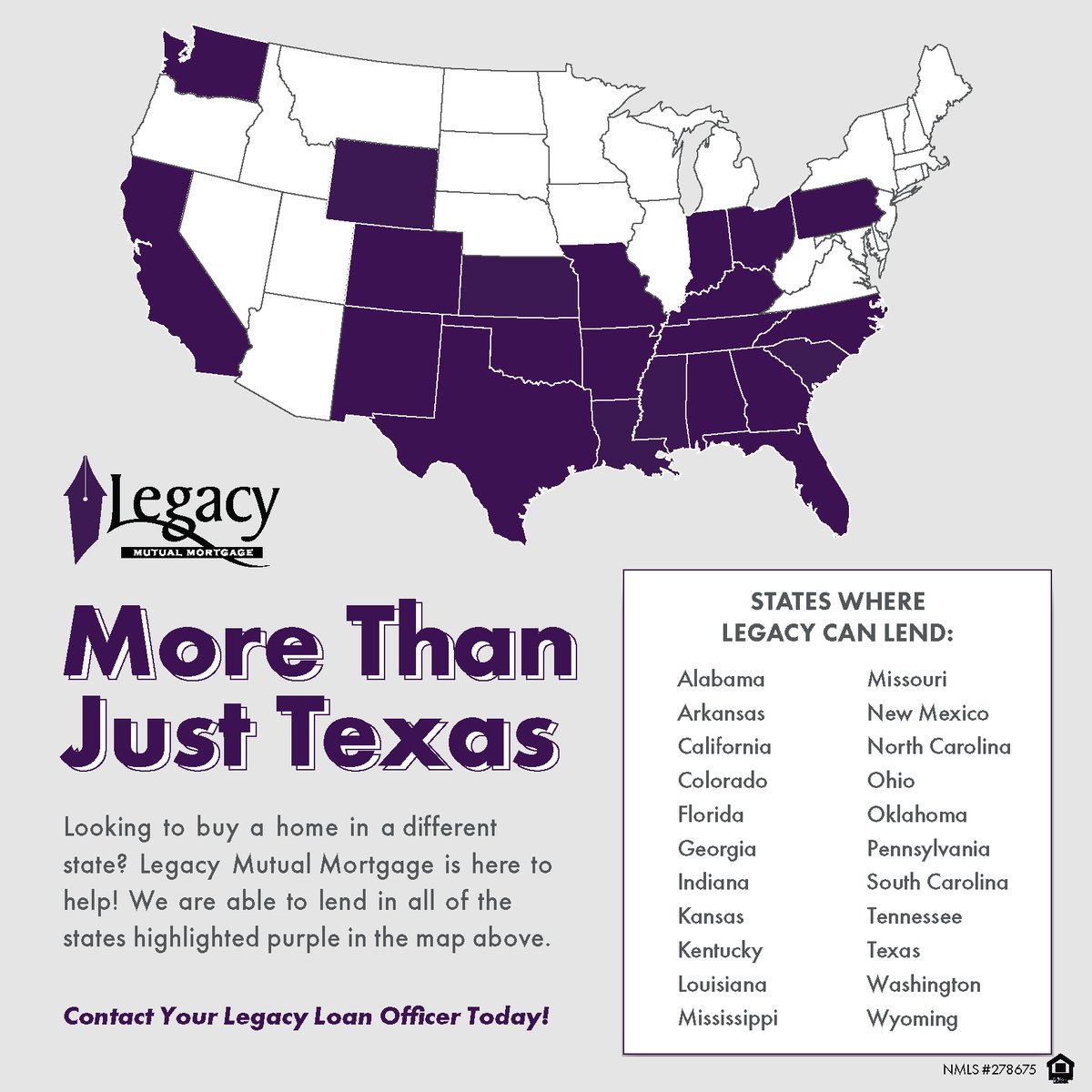 <a href="/loanwithjen/">LoanWithJen NMLS#514497</a> lends in 20 states, including her home state of Texas! DM me today to get your loan questions answered!