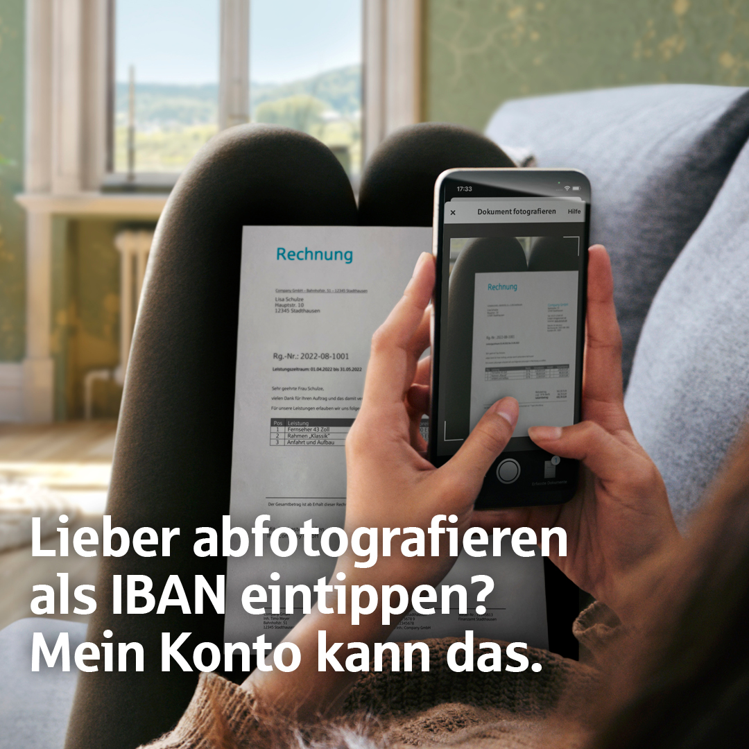 Die Fotoüberweisung macht’s möglich. Einfach Rechnung abfotografieren oder hochladen, die Daten checken, Freigabe erteilen und fertig ist die Überweisung. 

#sparkasse #sparkassenapp #app #fotoüberweisung #banking #meinkontokanndas