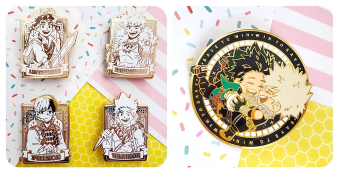 Store open! Lots of restocks and new stuff. Link for the store is below and also in bio Also doing a giveaway so RT+comment on this post for a chance to win either one of the BnHA fantasy pin sets or a pair of mxtx sword stands. Giveaway ends Aug 19 11:59 PST! 