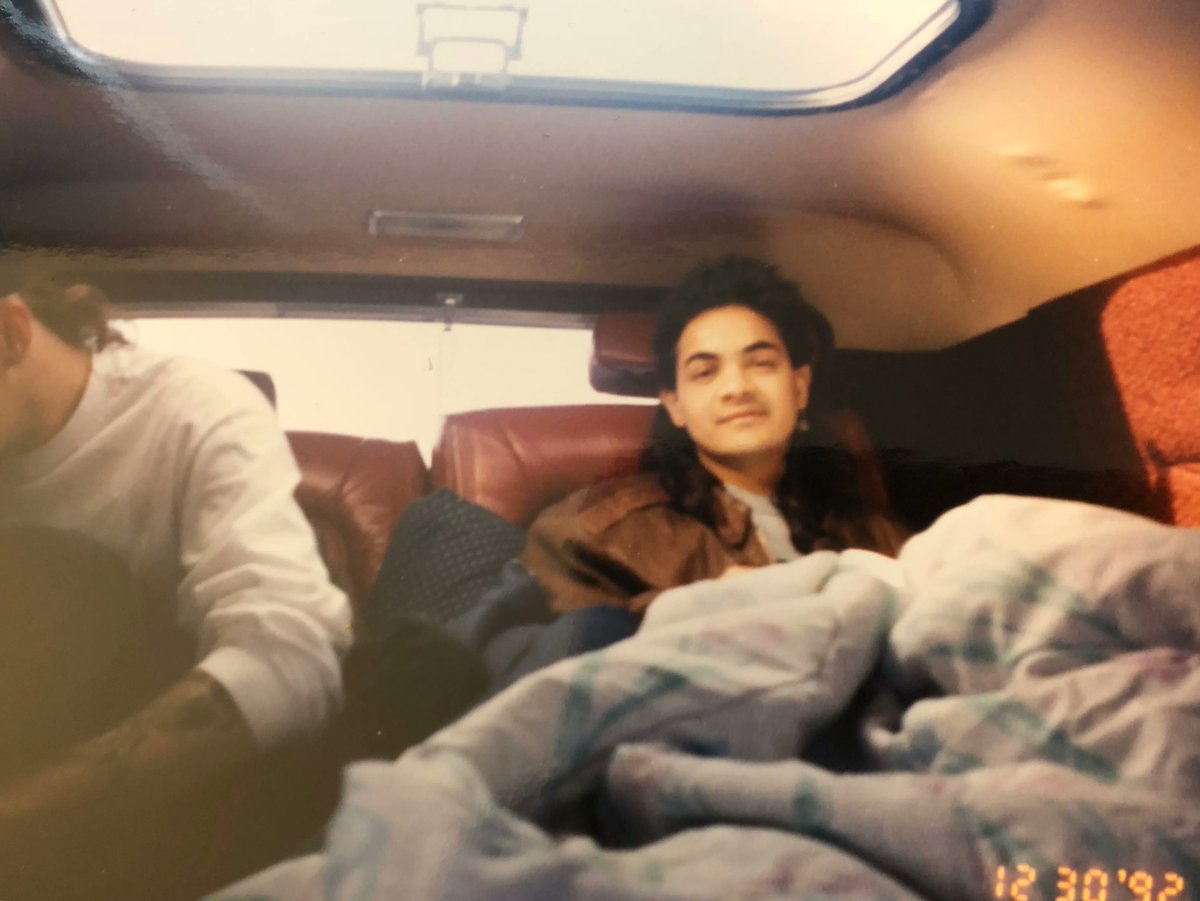 Limpingoncloud9's tweet image. What&apos;s worse - road tripping  to Las Vegas in my friend&apos;s hearse or wearing that mullet?!