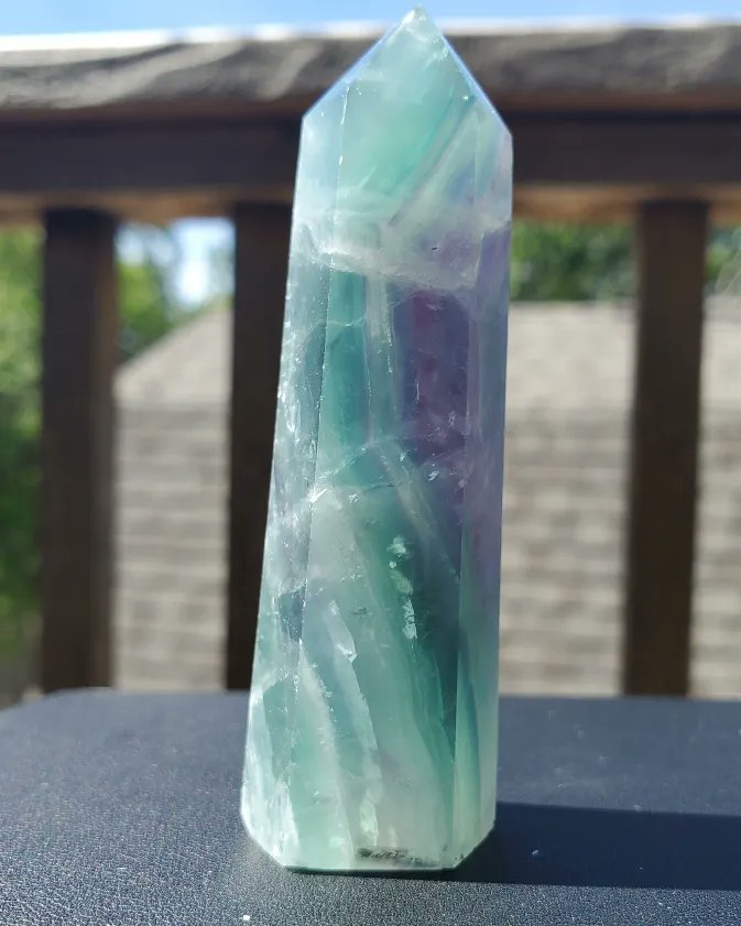 Fluorite is known for its brilliant colors. The majority of collected specimens seem to be purple, or purple & green, but they’re actually not quite the pure mineral. They’re colored by different impurities that cause the stone to absorb & reflect different spectrums of light.