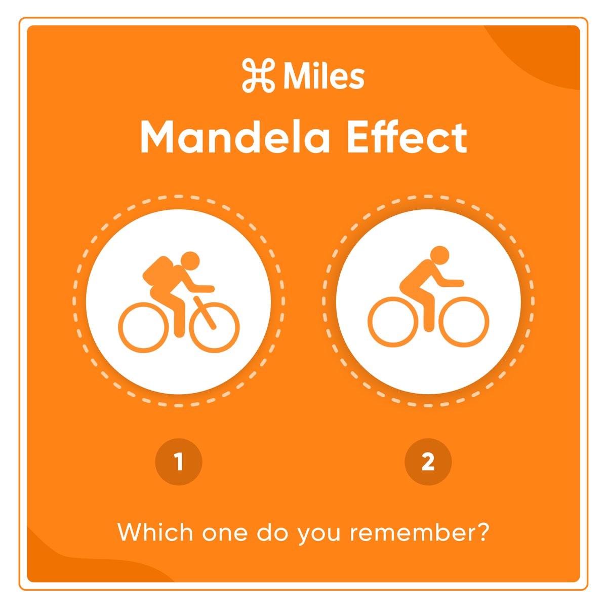 getmilesapp's tweet photo. How's your memory? Have you gone biking recently?
#MandelaEffect #Biking #Getmilesapp #MilesMultiplier #Tripmode #Travel https://t.co/aJFppHHbMS