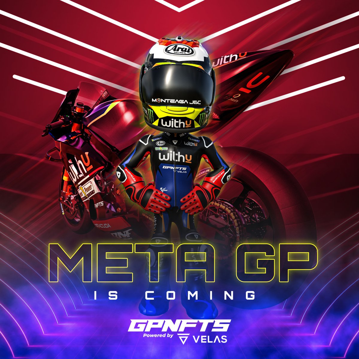 metaGPofficial's tweet photo. We're tapping into the infinite potential of the Metaverse to bring the most immersive racing experience ever. #MetaGP is a project that will revolutionise the way teams interact with fans. Are you ready to race in the Metaverse?

​#GPNFTS #NFT #NFTCollector #Velas #VLX https://t.co/rXsZ34QEwa