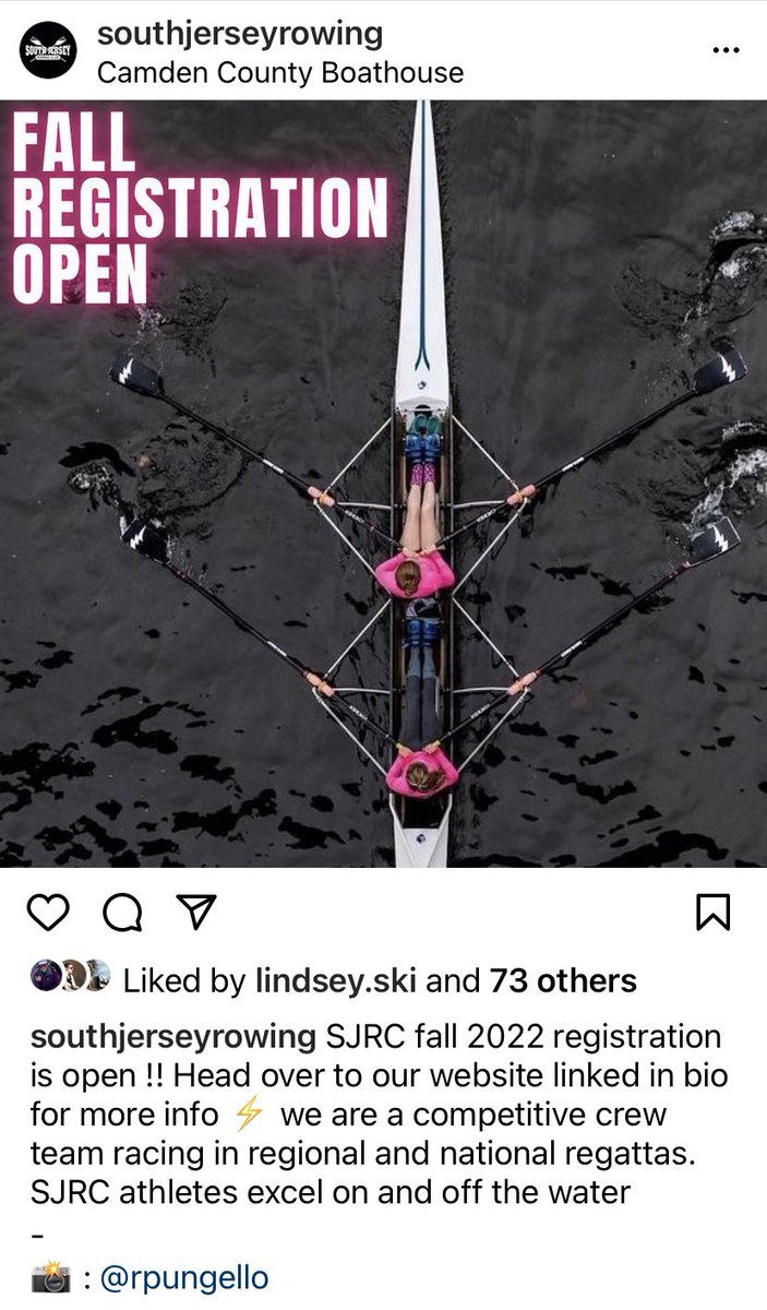CooperRowingNJ's tweet photo. South Jersey Rowing Club - Fall Registration Now Open!  No experience needed.  Programs for HS &amp; MS students @ChpsTweets @MelocheJoe https://t.co/XWEqMDkzgE