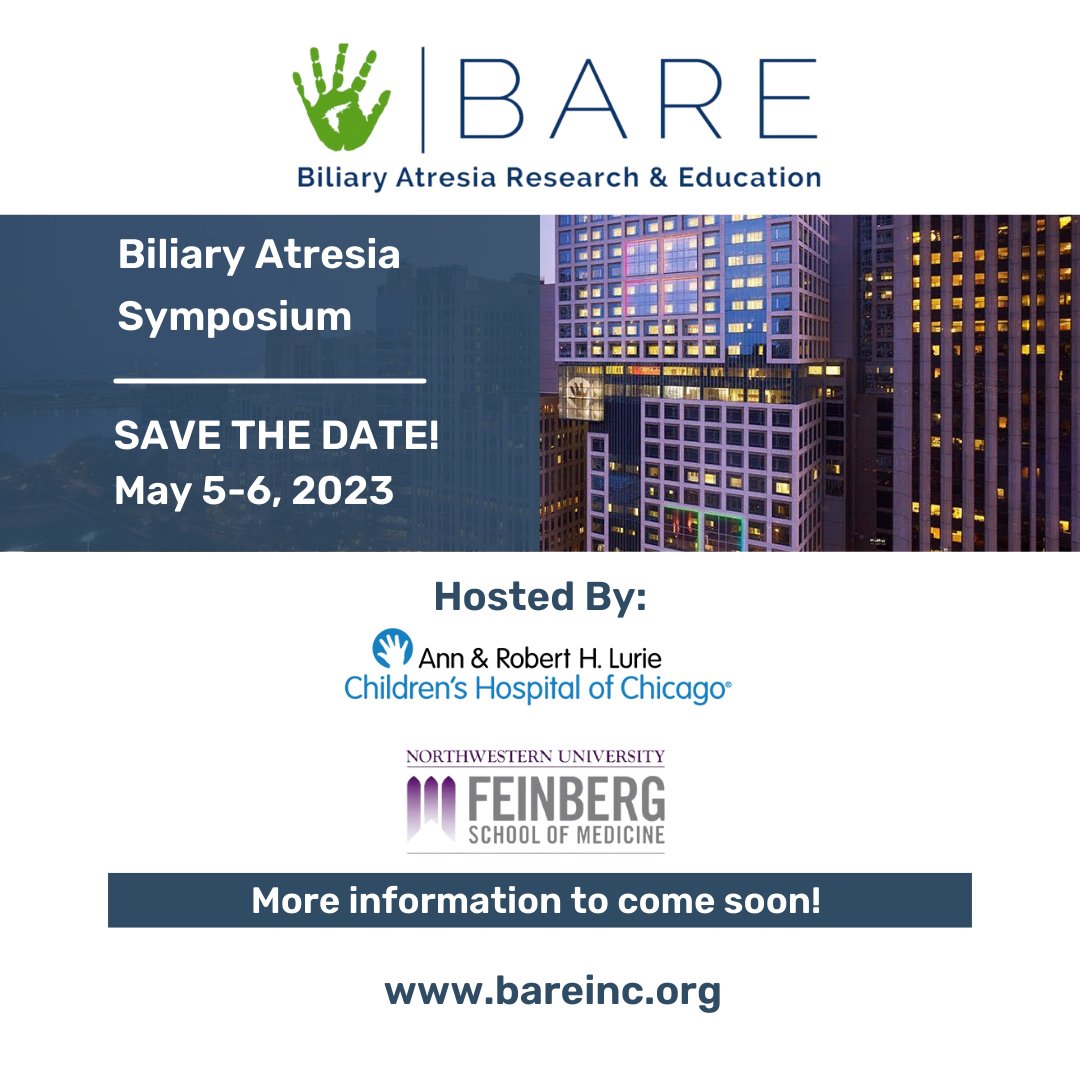 BARE (@bareinc_org) on Twitter photo We are excited to announce our first symposium on #BiliaryAtresia! Mark your 2023 calendars and give us a follow- more to come soon!
<a href="/LurieTransplant/">Lurie Children’s Transplant</a> <a href="/RiccardoSuperin/">Riccardo Superina</a> <a href="/lmbass57/">Lee Bass</a> <a href="/SMohammadMD/">Saeed Mohammad MD</a> <a href="/liver4kids/">Rohit Kohli, MBBS, MSCI, FAASLD, NASPGHAN-F</a> <a href="/EvelynHsuMD/">Evelyn Hsu MD</a>
#education #advocacy #bare #pediatricliverdisease We are excited to announce our first symposium on #BiliaryAtresia! Mark your 2023 calendars and give us a follow- more to come soon!
<a href="/LurieTransplant/">Lurie Children’s Transplant</a> <a href="/RiccardoSuperin/">Riccardo Superina</a> <a href="/lmbass57/">Lee Bass</a> <a href="/SMohammadMD/">Saeed Mohammad MD</a> <a href="/liver4kids/">Rohit Kohli, MBBS, MSCI, FAASLD, NASPGHAN-F</a> <a href="/EvelynHsuMD/">Evelyn Hsu MD</a>
#education #advocacy #bare #pediatricliverdisease