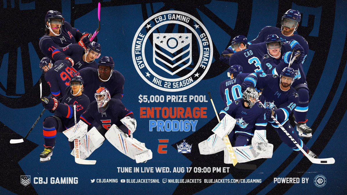 FINALS GAMEDAY! 🎮

Will the Prodigy boys Three-peat? 👑

⏰ 9pm EST 
🆚 <a href="/EntourageNHL/">Entourage</a> (Best of 5)
📺 twitch.tv/nhlbluejackets