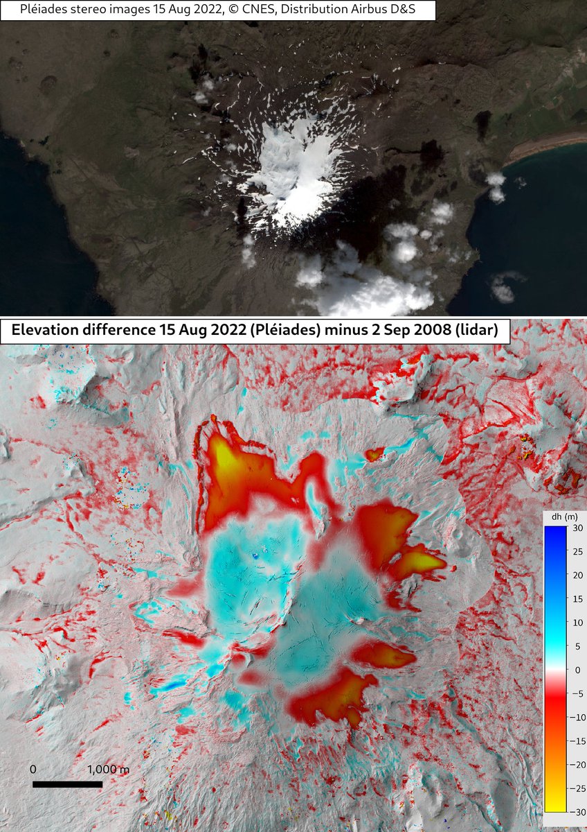 We just started the 2022 #Pléiades mapping campaign of Icelandic glaciers with this beautiful acquisition over Snæfellsjökull. Fingers crossed for cloud-free days in the coming weeks! @landmaelingar <a href="/Vedurstofan/">Veðurstofa Íslands / Icelandic Met Office</a> <a href="/uni_iceland/">University of Iceland</a> @andri_gunn