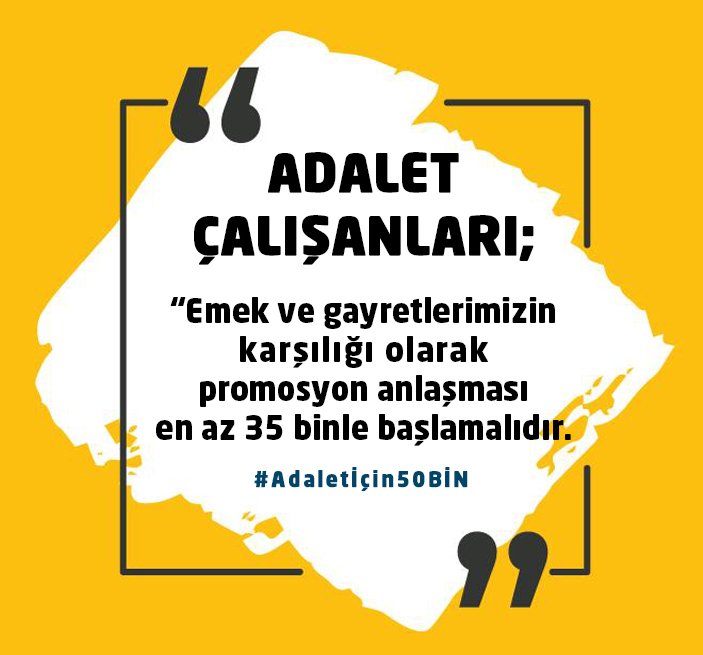 Adalet Bakanlığı Personelleri olarak promosyon anlaşmalarında HAKKIMIZI arıyoruz. 

#Adaletİcin50Bin
#AdaletBakanlığı 
#adaletse35binlebaşla
#adalettakiplesiyor