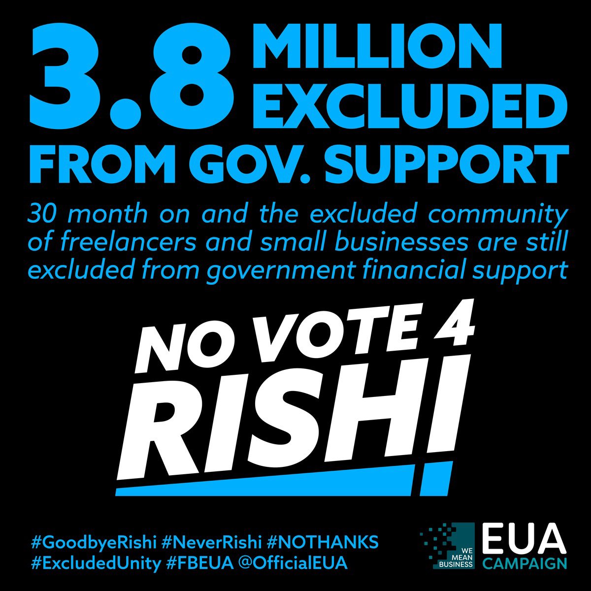 @AJRichardsonMP Shame he then went onto deliberately #Exclude 3.8 million from support schemes, thus destroying his chances of ever becoming PM. As @SteveBakerHW said before “Who is advising you (Rishi) politically?” #Ready4Rishi #NeverRishi #FBEUA #ForgottenLtd