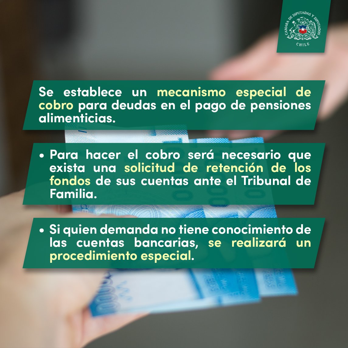Camara_cl's tweet photo. 🤓#DatosdelProyecto
👩👧👧#PensionesdeAlimentos
👇Aquí te explicamos en qué consiste la propuesta despachada a ley que garantiza el pago efectivo de las pensiones de alimentos.💰
🔎Para más información visita https://t.co/bcfTQRJKQA https://t.co/n1dN9bER0M