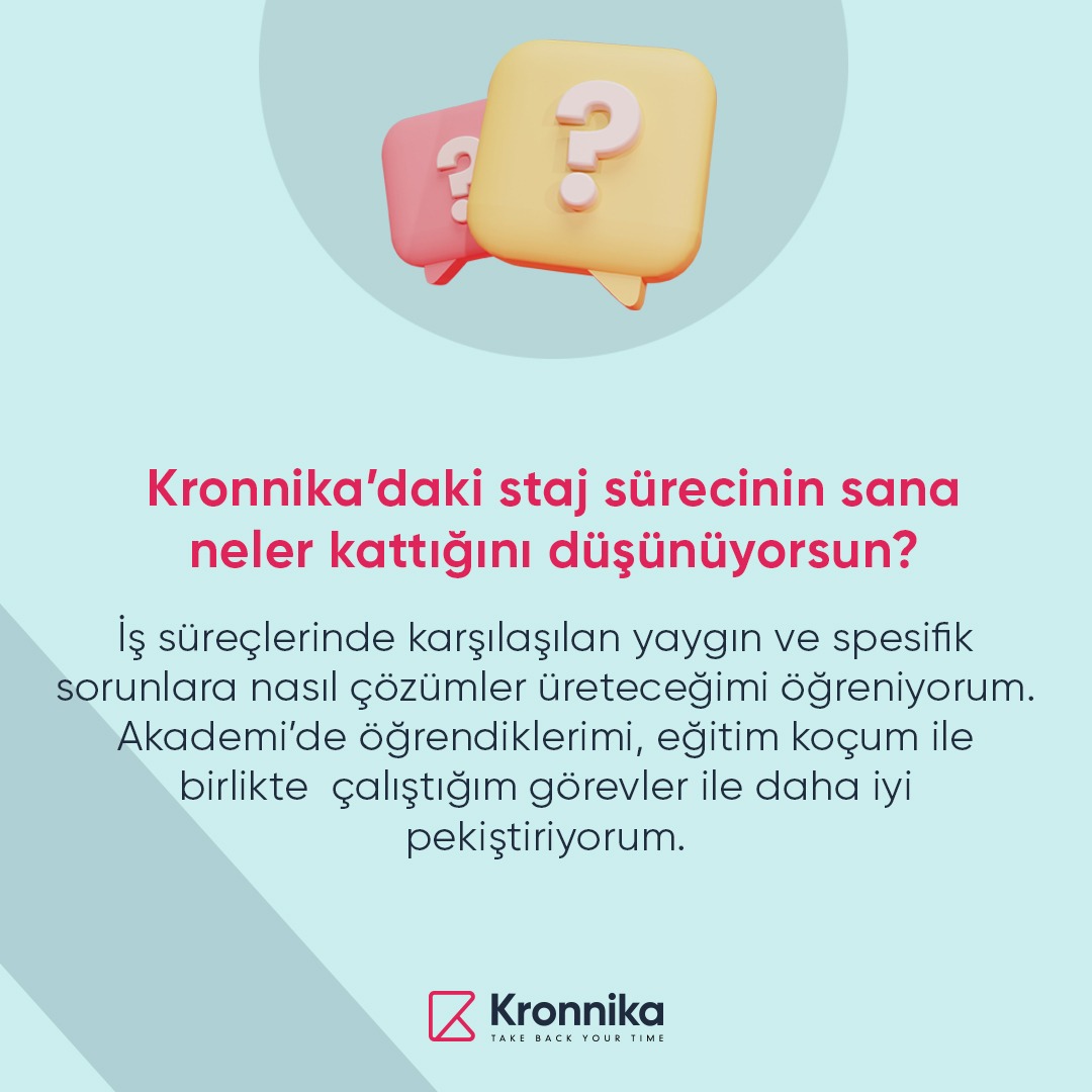 Siz de kariyerinize RPA ile yön vermek için eğitimlerimize göz atın!
 academy.kronnika.com
 #Kronnika #RPA #TakeBackYourTime #successstory #staj #işanalisti #analyst #business #businessanalyst #RPAtech #RPAtechnology #kariyer #career