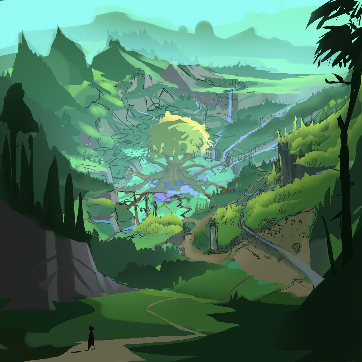 I mean who wouldn't want to go exploring round here huh ❓ 

#NightmareWorld #Unrealengine5 #lookatthattree