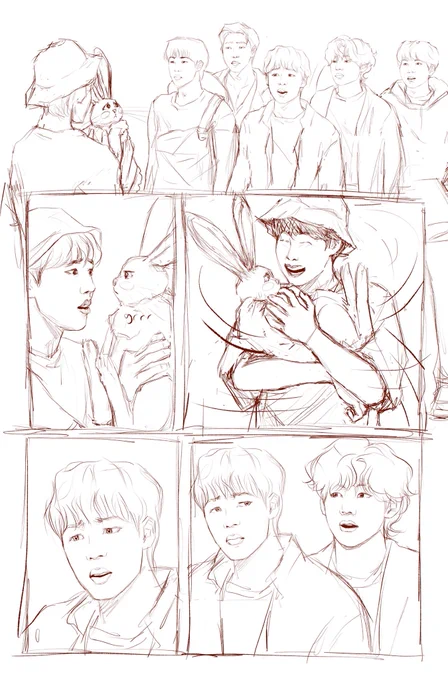 Happy wip wednesday! I have many sketches for bunkoo au pt 5 🤗 sorry it's taking so long, I got sucked into my patreon comic and couldn't stop 😂😭, but I'm working on this now so it shouldn't be much longer 🫶 a few more sketches in thread~ 