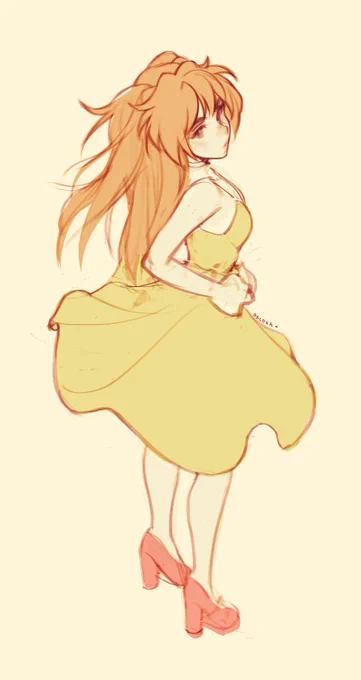 Asuka (Neon Genesis Evangelion), Yellow Dress  WIP 