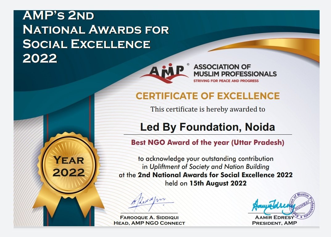farooksiddiqui's tweet photo. Congratulations Team @LedByFoundation @RuhaShadab on being adjudged Best NGO of the year 2022 at #AMP National Awards for Social Excellence 2022 announced on the occasion of #IndependenceDayIndia #15Aug . Shine &amp; Rise ⭐✨🌟

#AMPNGOConnect https://t.co/pAiMar7sfb