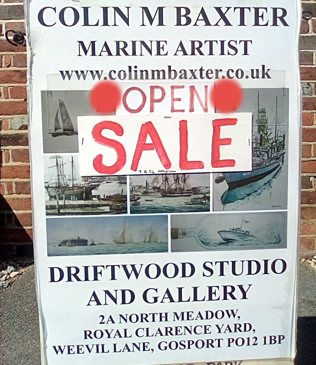 ColinMBaxter's tweet photo. To start with ...you could vist my Studio GALLERY in @RCYard lots of #Nautical #marineart #watercolours #acrylics or even commission something . I've painted #Haslar #architecture too https://t.co/gfdxyvsTir
