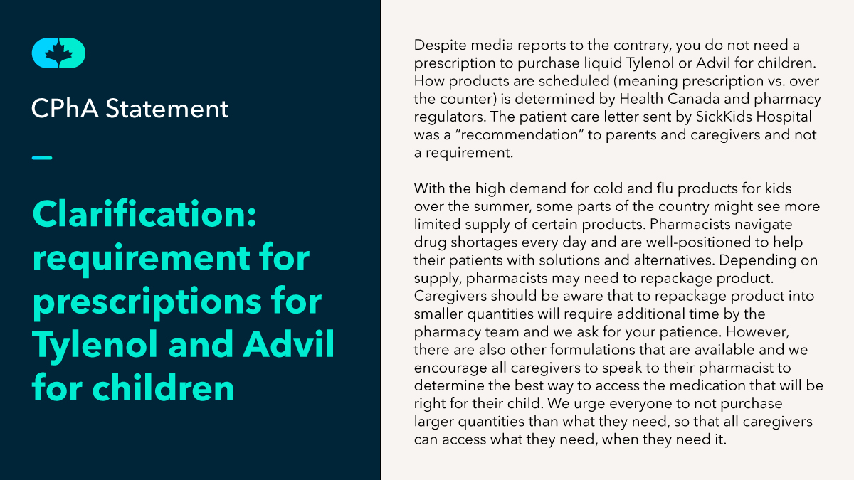 There’s a lot of confusing information circulating about accessing children’s cold and flu medication. Read our statement: bit.ly/3K0UsRn

🧵 Here’s what you need to know... 👇 (1/3)
