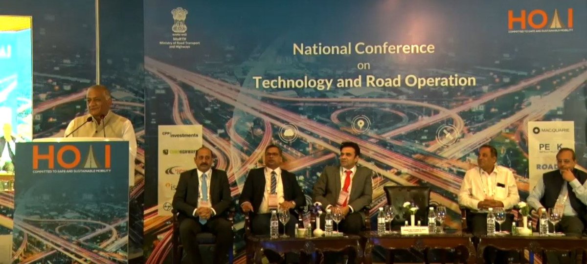 MORTHIndia's tweet photo. Minister of State MoRTH &amp; Civil Aviation @Gen_VKSingh called upon the highway operators to use technology in order to cut down construction cost, improve quality of road, while taking care of the environment. https://t.co/VtYFA3CCMs