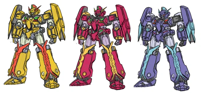 色イメージ考えてた 黄色はヴァサーゴが赤アシュタロンが青なので黄色にしてみた 残りは二つに合わせた 
