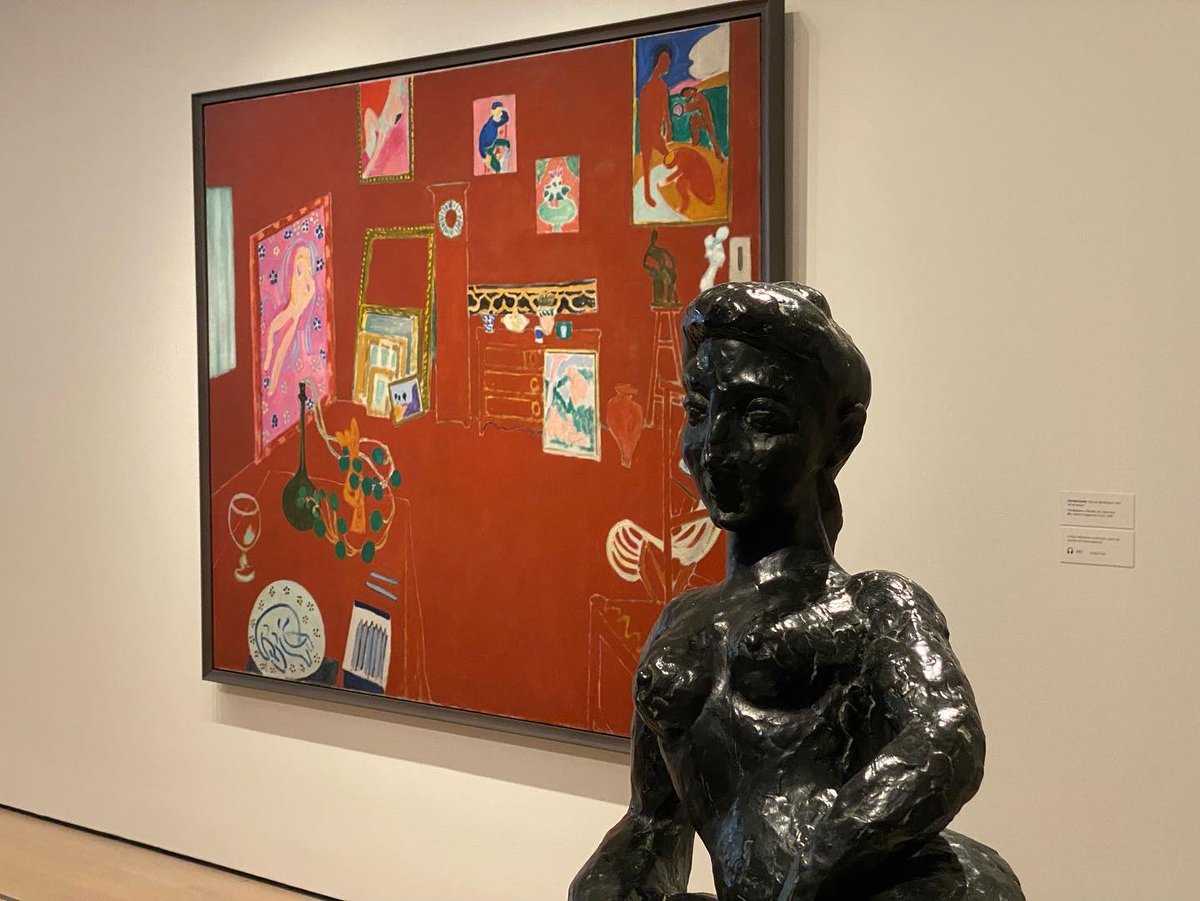 JohnCerilli's tweet photo. Yesterday I went to the @MuseumModernArt. They have a wonderful exhibit about #HenriMatisse’s, #TheRedStudio, where they gather together all of the works #Matisse depicted in one place, for the first time in over 100 years. It’s fantastic! #MoMA #Art #PostImpressionism 🖼 🎨 🟥 https://t.co/GJ4PlNR2GS