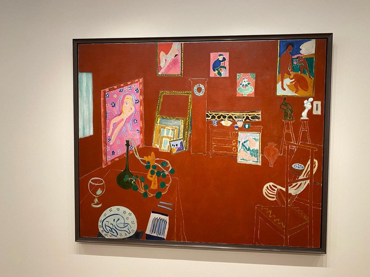 JohnCerilli's tweet photo. Yesterday I went to the @MuseumModernArt. They have a wonderful exhibit about #HenriMatisse’s, #TheRedStudio, where they gather together all of the works #Matisse depicted in one place, for the first time in over 100 years. It’s fantastic! #MoMA #Art #PostImpressionism 🖼 🎨 🟥 https://t.co/GJ4PlNR2GS