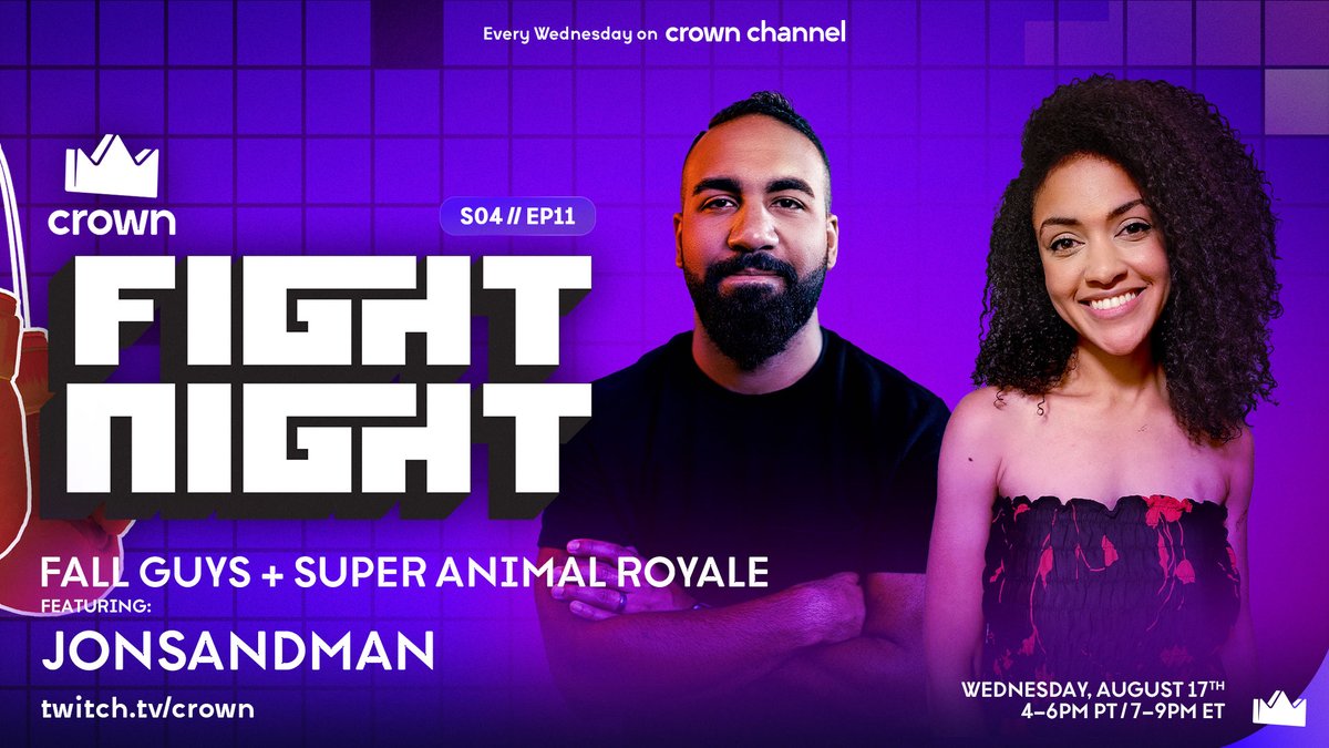 crownchannel's tweet photo. We're bringing @jonsandman AND his croqs back to Fight Night as Battle Royale month continues with @fallguysgame and @AnimalRoyale๐
โฐ 7 pm ET
๐ https://t.co/jXBFHZE39i
BR Month W's = 1โฃ
@ChelseaBytes @actionjaxon https://t.co/59JBslFHzt