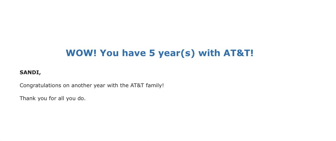 5 years down, lots more to go!! Proud AT&amp;T employee!! #LifeAtAtt #AlistSeekers