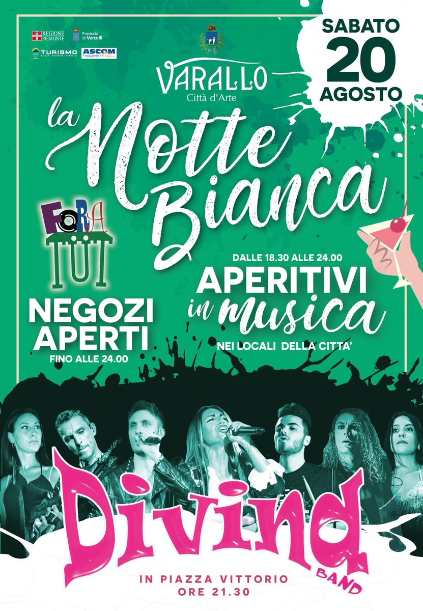 Vi aspettiamo a #Varallo sabato 20 agosto con la #nottebianca #invalsesia