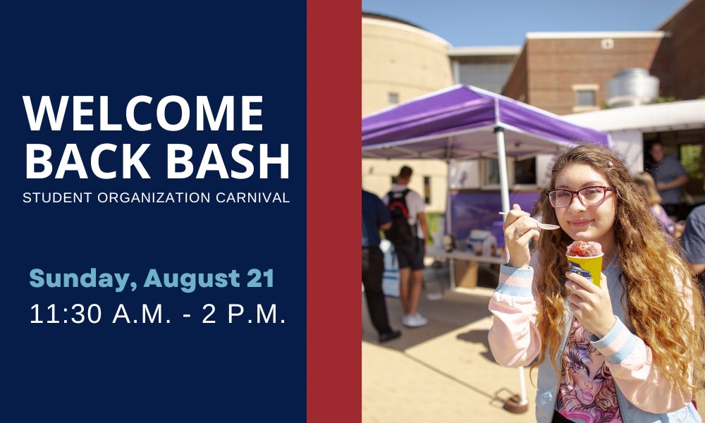 NewmanU's tweet photo. Join us for the #WelcomeBackBash Student Carnival from 11:30 a.m. to 2 p.m. Sunday, Aug. 21!
This warm welcome into the fall 2022 semester is a great opportunity for students to socialize and engage with student organizations. https://t.co/nUmapJzfWd